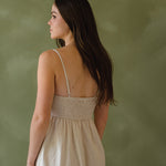 linen maxi dress with smocked back