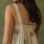 maxi dress with eyelet detail