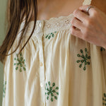 embroidered maxi dress with eyelet detail